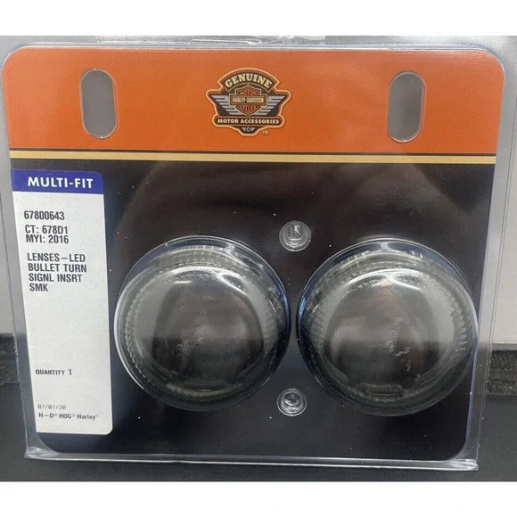 Harley Davidson HD Motors LED Bullet Turn Signal Smoke Lens Insert 67800643 NEW - Picture 7 of 9